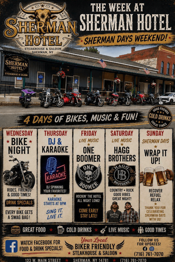 sherman hotel days week